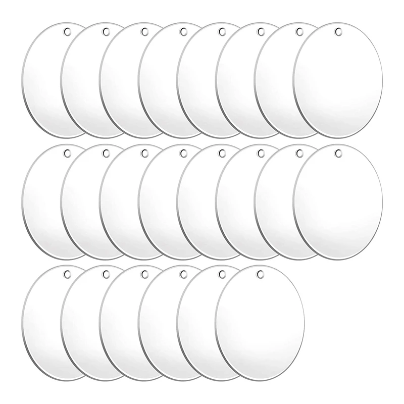 22 Pieces Acrylic Blanks Clear Ornaments Blanks Acrylic Round Circle