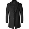 BROWON Brand Trench Coat Men Autumn and Winter New Solid Color Long Woolen Coat for Men Business Casual Windbreaker Men Clothing 2