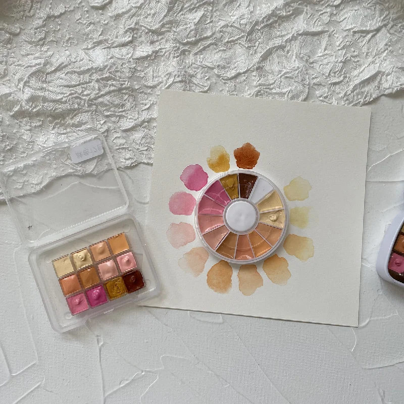 1ml/2ml Watercolor Skin Tone Solid Small Grid Divided Paint Set DIY Hand-painted Watercolor Painting Nail Color Acrylic Paint
