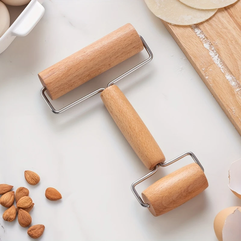 Double-Head Dough Roller Wooden Rolling Pin Nonstick French Fondant Flour Pie Cookie Pastry Pizza Roller Baking Kitchen Utensils