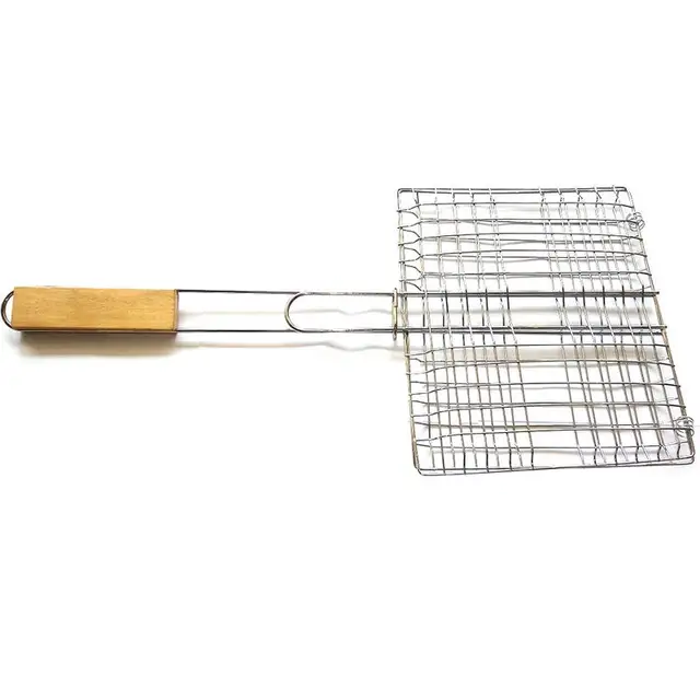 Zöldség Grill Kosár Könnyű -Kosarak Kültéri Zöldségekhez Kiegészítők Barbecue Klip Támogató Ételek