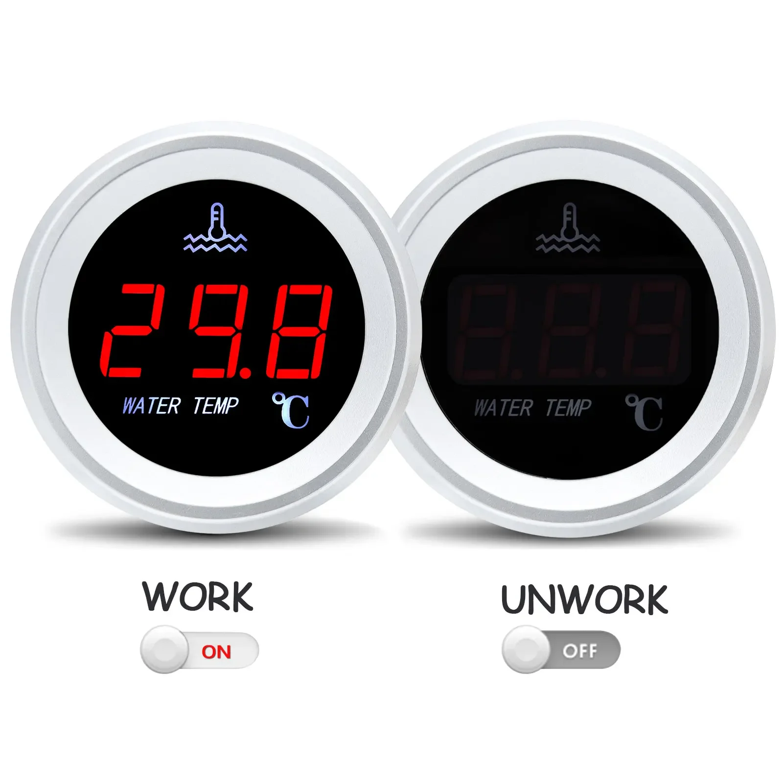 2” 52mm Water Temp Temperature Gauge 0-120℃ Water Temperature Meter + 1/8 NPT co