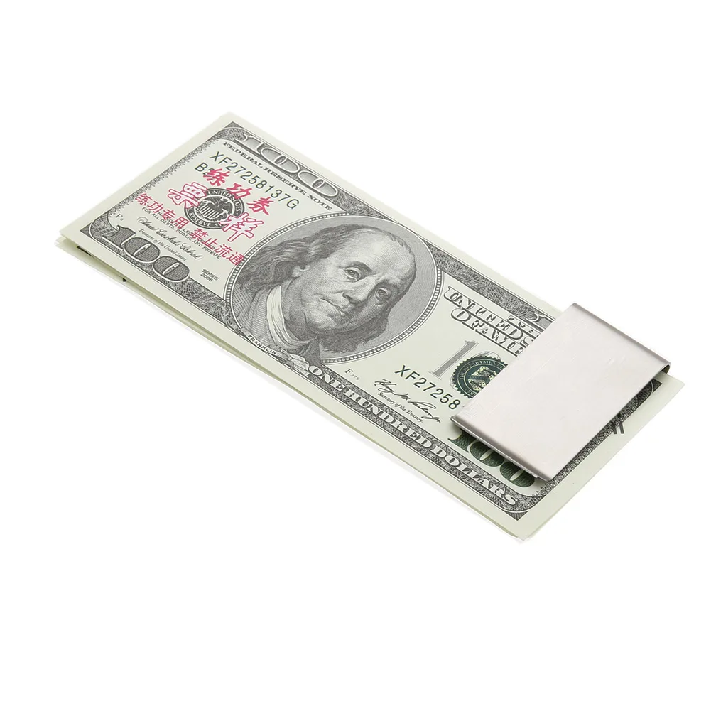 Stainless Steel Money Clip Credit Card Holder for Card Book Portable Unisex