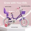 Children's Bikes with Basket, 12-18 Inch, Training Wheels, Streamers, Handbrake & Rear Brake, Multiple Colors