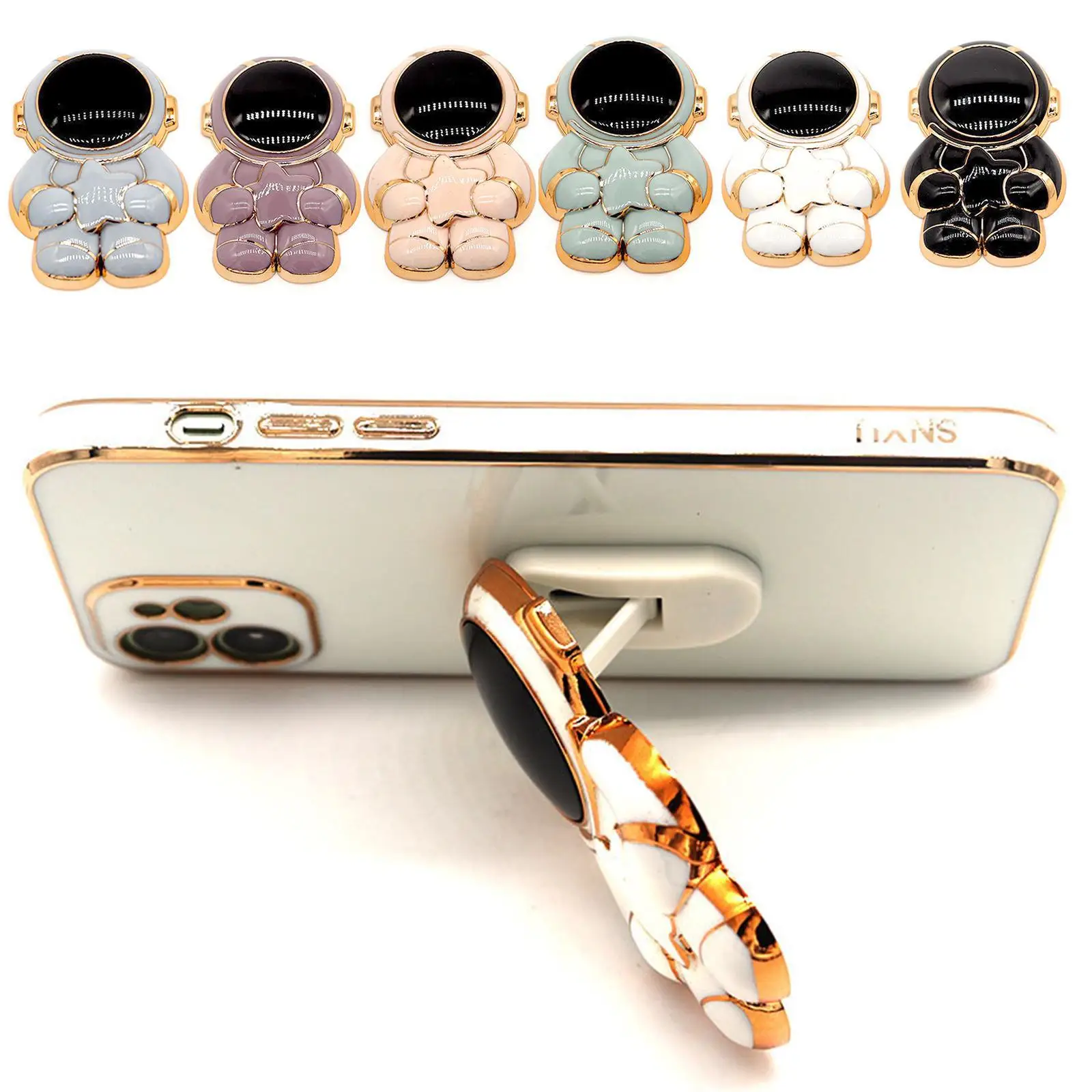 Simpatico Supporto Per Telefono Resina Astronauti Spaceman Staffa Multifunzionale Lazy Desk Holders Cartoon Spaceman Holding Star Holder