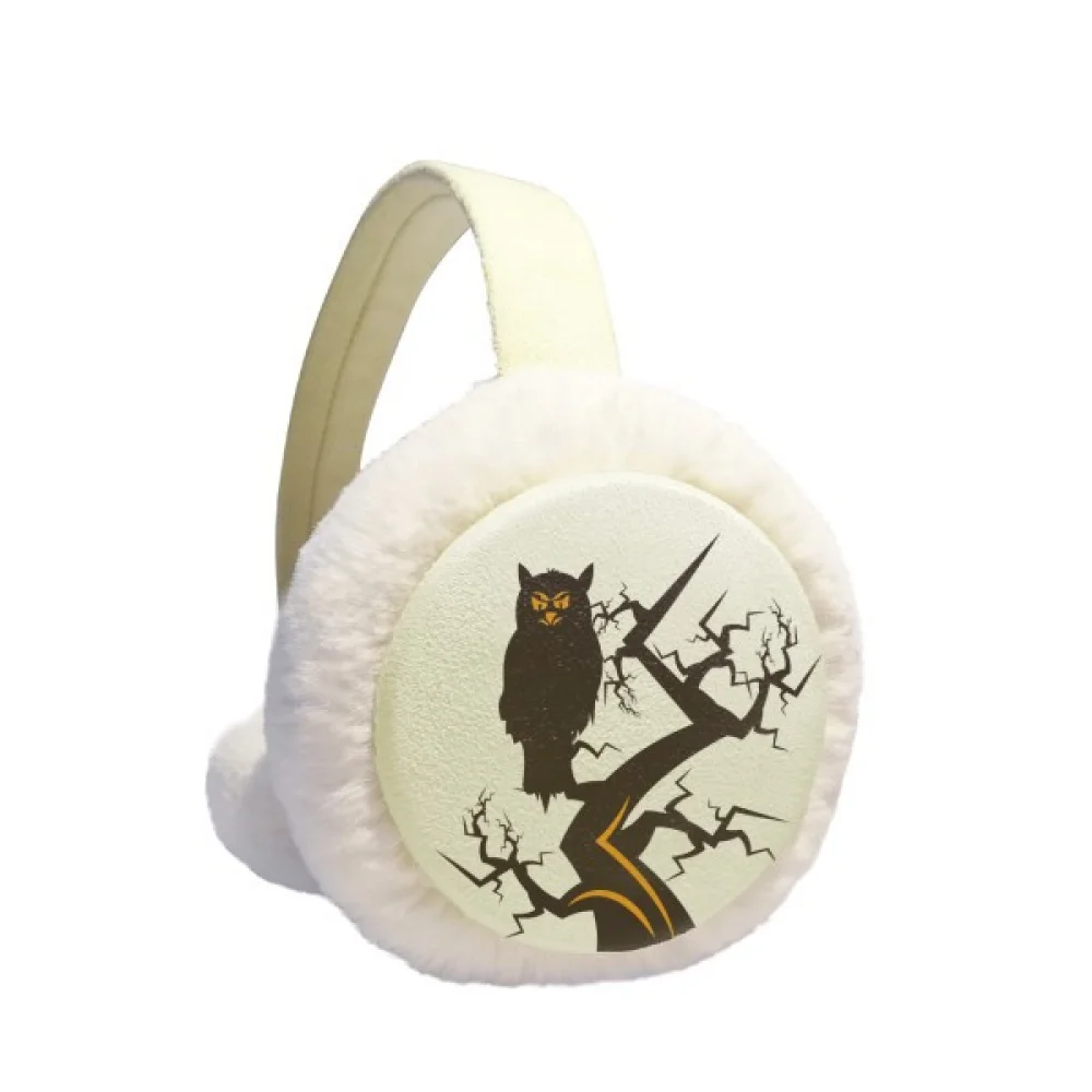 

Tree Eyed Owl Halloween Winter Ear Warmer Cable Knit Furry Fleece Earmuff Outdoor