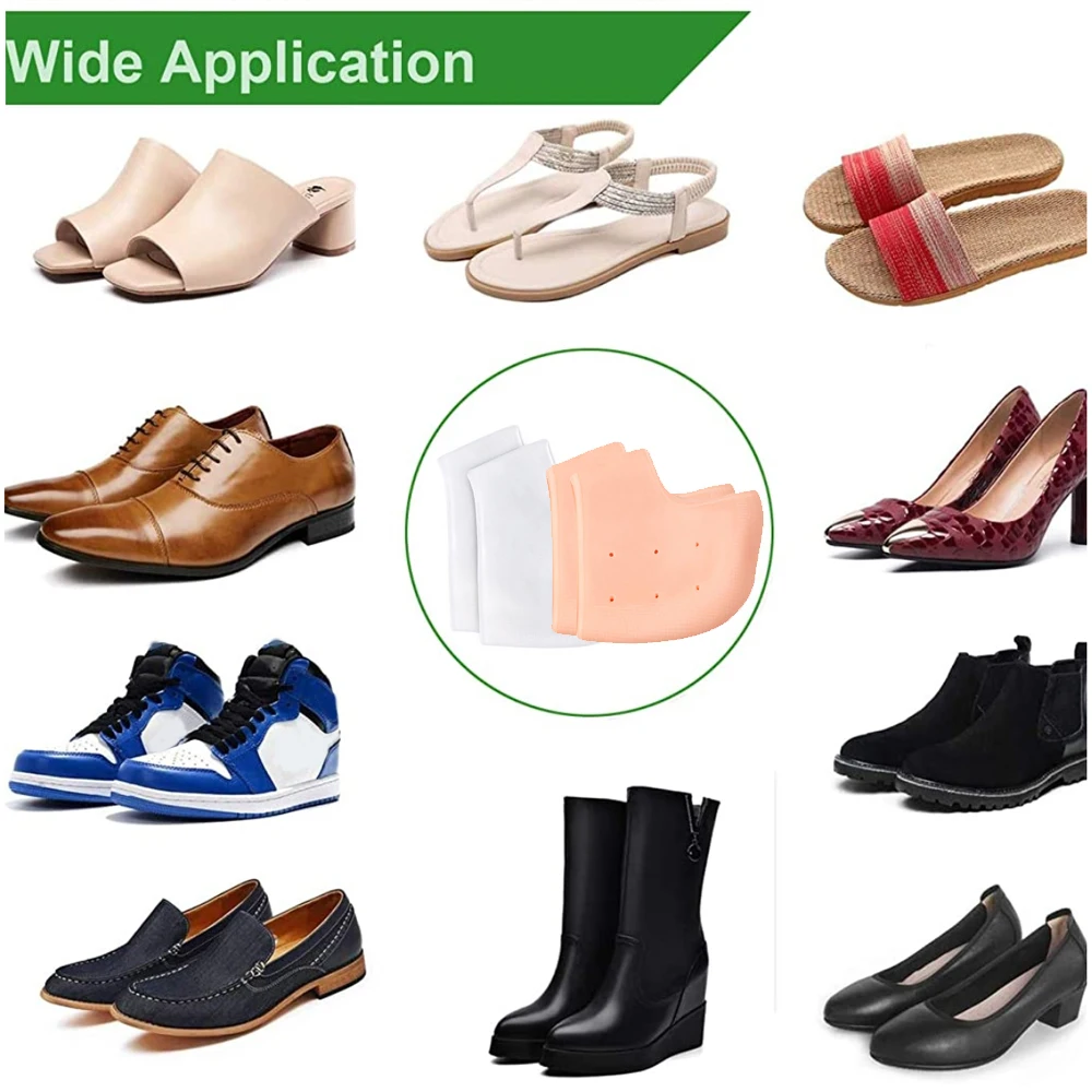 2 Paar Silikon-Fersenschutz-Socken für Damen und Herren, Fersensporn, trockene, rissige Plantarfasziitis, Schmerzlinderung, atmungsaktive Gel-Fersenpolster – Detail 15