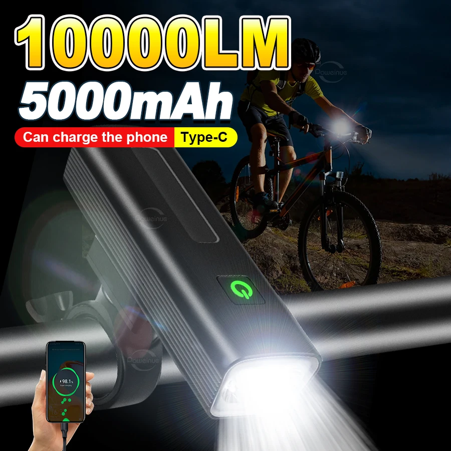 2026 신형 5000mAh 자전거 라이트 자전거 헤드라이트 손전등 핸들바 USB 충전 MTB 로드 사이클링 하이라이트 전조등