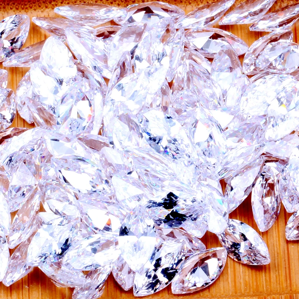 

Marquise Crystal Clear Color Many Size Cubic Zirconia Stone Machine Cut Rhinestones Perfect For Jewelry Making Accessories