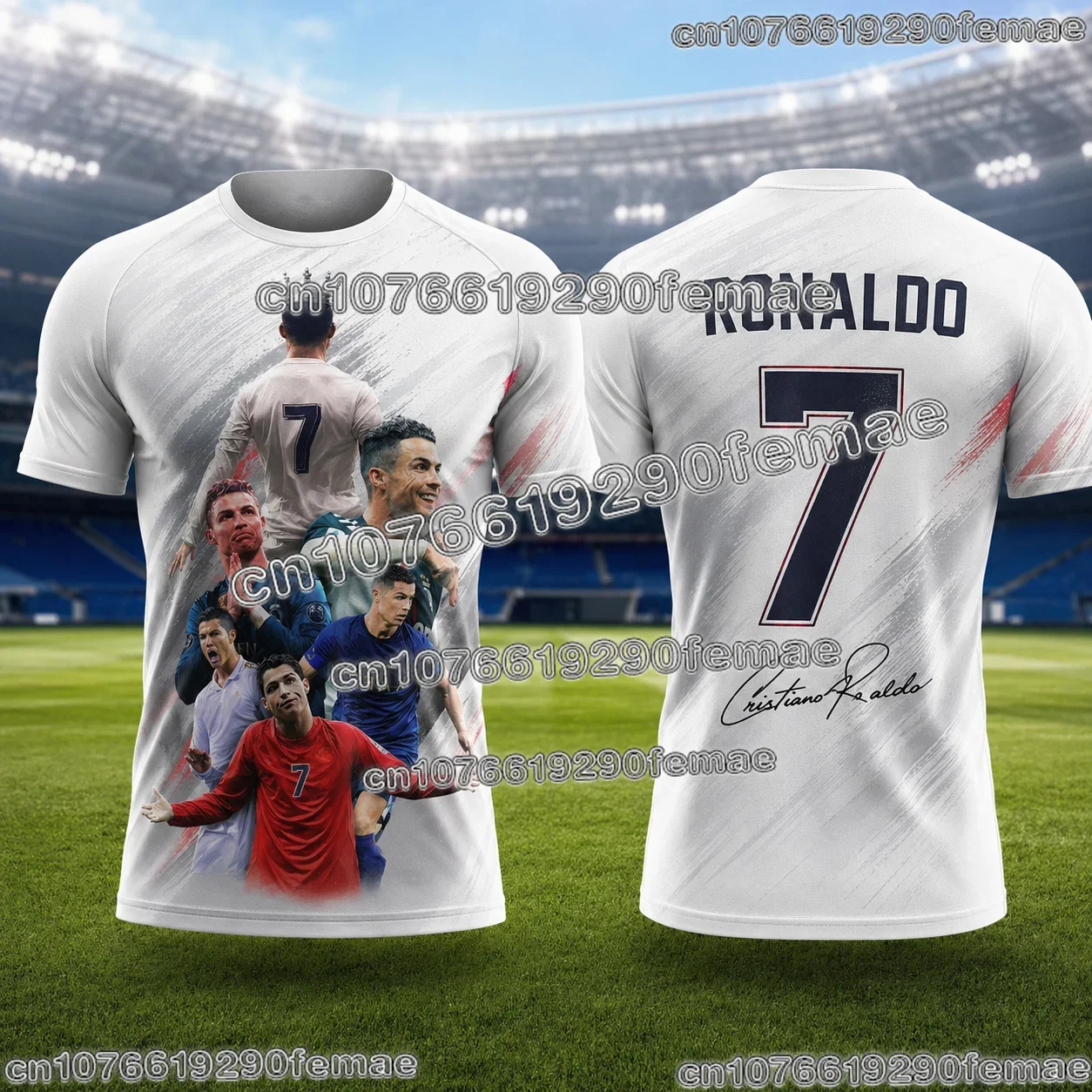 2026 New Ronaldo No.7 Football Jersey Oversized Breathable Training Uniform Soccer Shirt Kids Adult Match Fan Sportswear Tee - Image 2