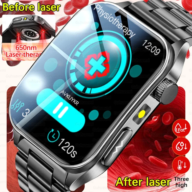 2026 New AI Science Diagosis ECG Health Smart Watch Men Blood Pressure Lipid Uric Acid Laser Therapy Health smart bracelet Men 1