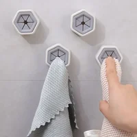 8/1pcs Self-adhesive Towel Plug Holder Punch Free Wall Mounted Tea Towels Bathroom Storage Hooks Rack Kitchen Rags Cloth Clips 3