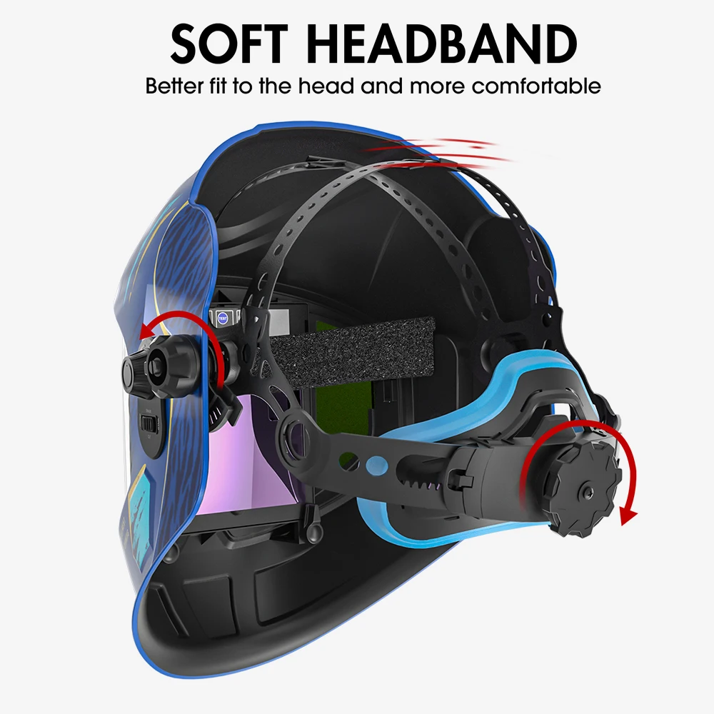 Casco de Soldadura ANDELI con Oscurecimiento Automático | Visión Clara y Estilo en Azul