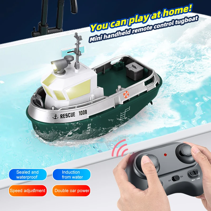 1: 32 Rc Boat Mini High-Speed Boat Rc Remote Control Boat Tugboat Toy Can Be Launched Model Boat Gift 4