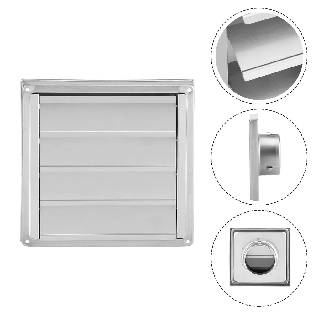100MM Stainless Steel Air Vent Exterior Wall Ventilation Cap Movable Square Air Outlet Kitchen Bathroom Wall Grilles Duct Cover Air vent grille ventilation grille air vent cover ducting ventilation cover