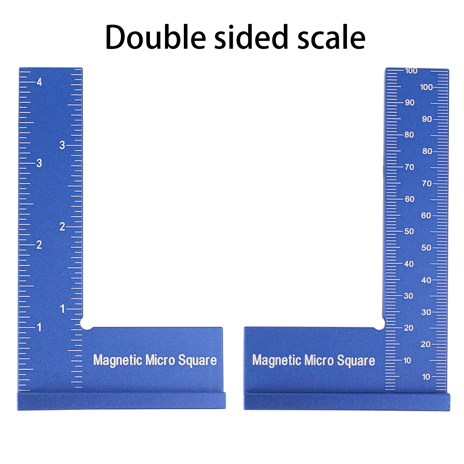 1Pc Precision Machinist Magnetic Square Metric/Inch Engineer Square Aluminum Alloy 90 Degree Right Angle Ruler Measurement Tool machinist square