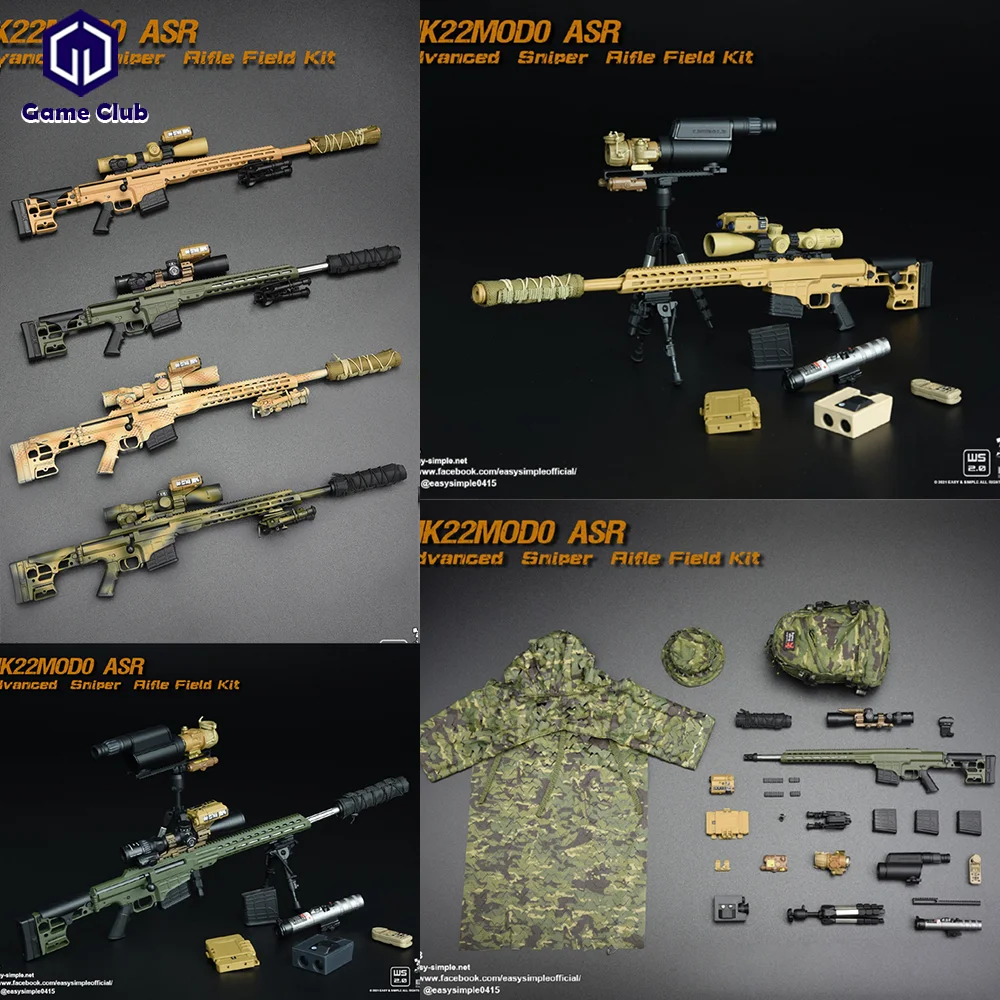 

EASY&SIMPLE ES 06029 1/6 MK22MOD0 ARS Sniper Rifle Equipment Set Advanced Sniper Field Kit For 12" Action Figure Collectible