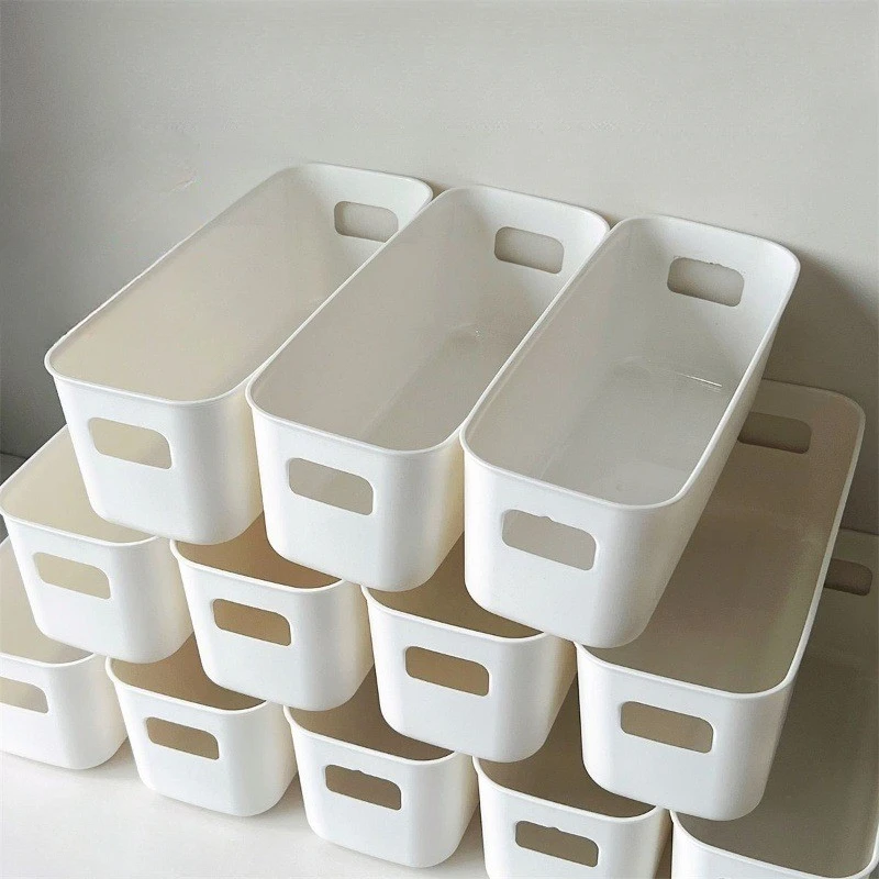 ใหม่ STACKABLE Desktop Storage กล่องผลไม้เครื่องสําอางค์ Sundries ขนาดใหญ่ความจุห้องครัว Bin Coverless Organizer คอนเทนเนอร์ 1