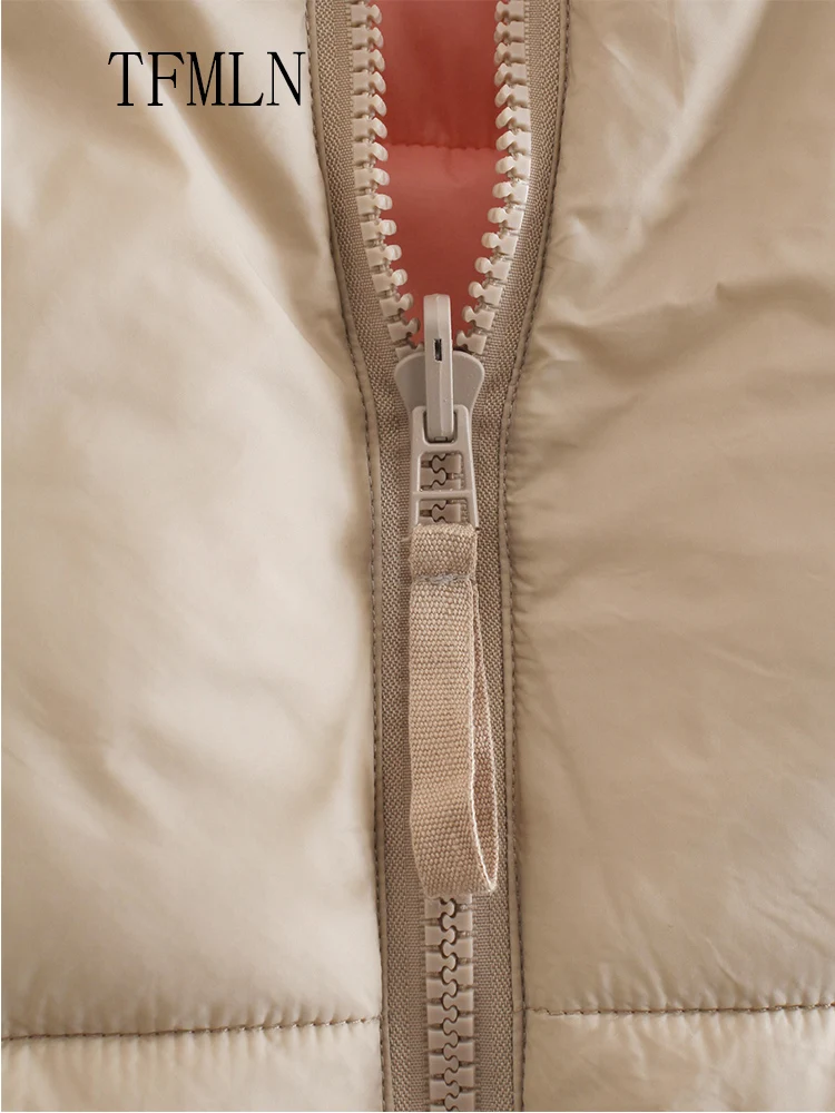 2025 Winter Warm Reversible Vest For Women Fashion Stand Collar Sleeveless Cropped Coats Elegant Lightweight Padded Ladies Vest