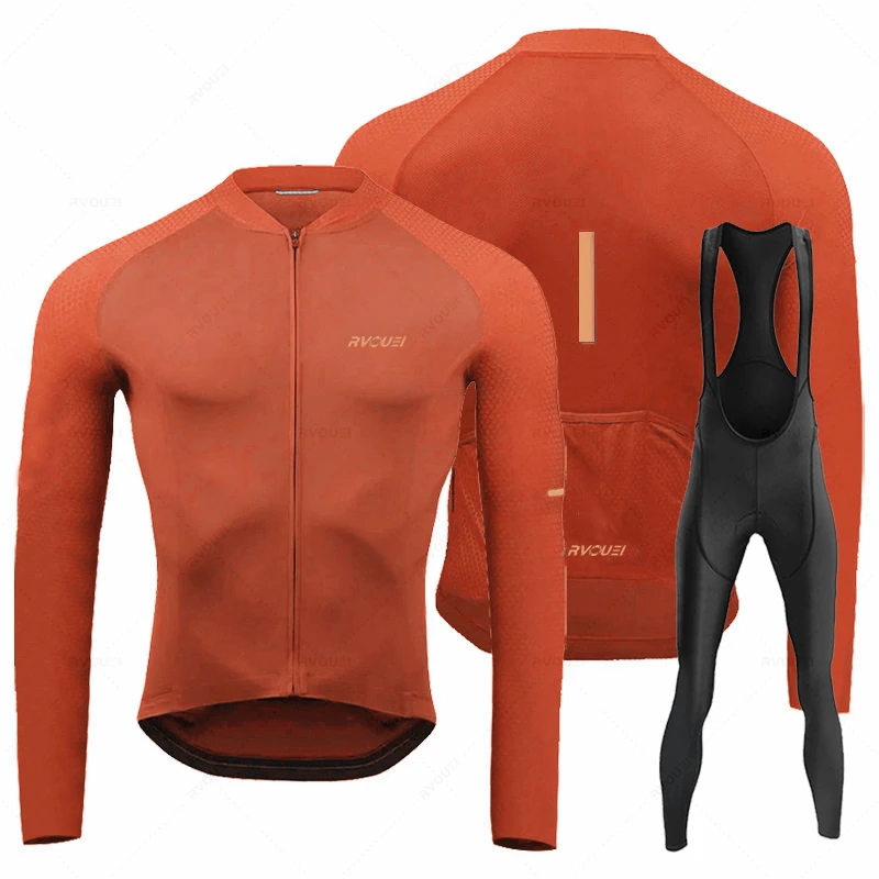 RVOUEI Long Sleeve Cycling Jersey Set 2024 New Autumn, Bib Pants, Bicycle Clothing, Bike Jersey Uniform, Men Clothe, Ropa Ciclismo - Image 6