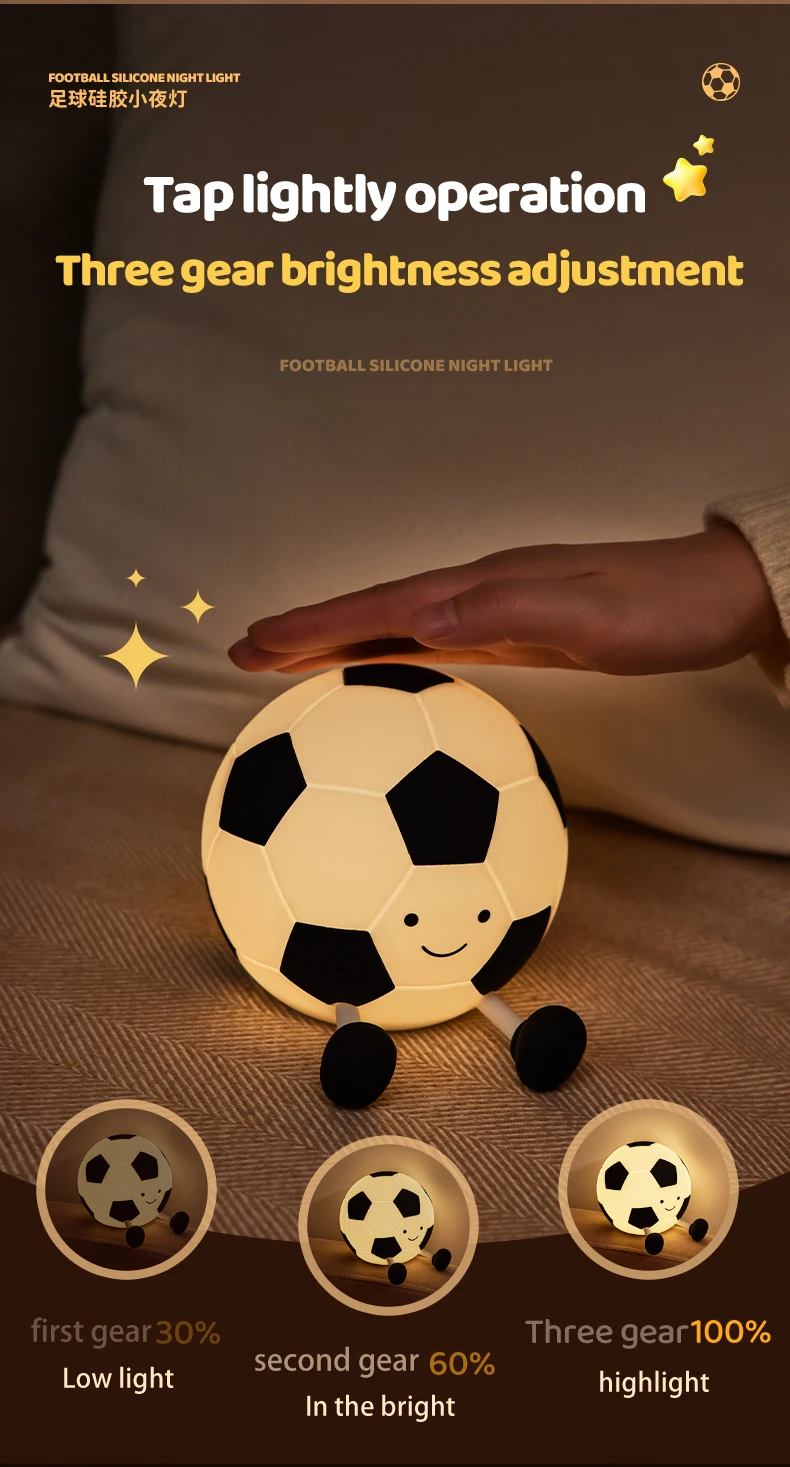 Night Light Cute Animal Silicone Lamp USB Rechargeable Soft Warm Light Room Bedside Decoration