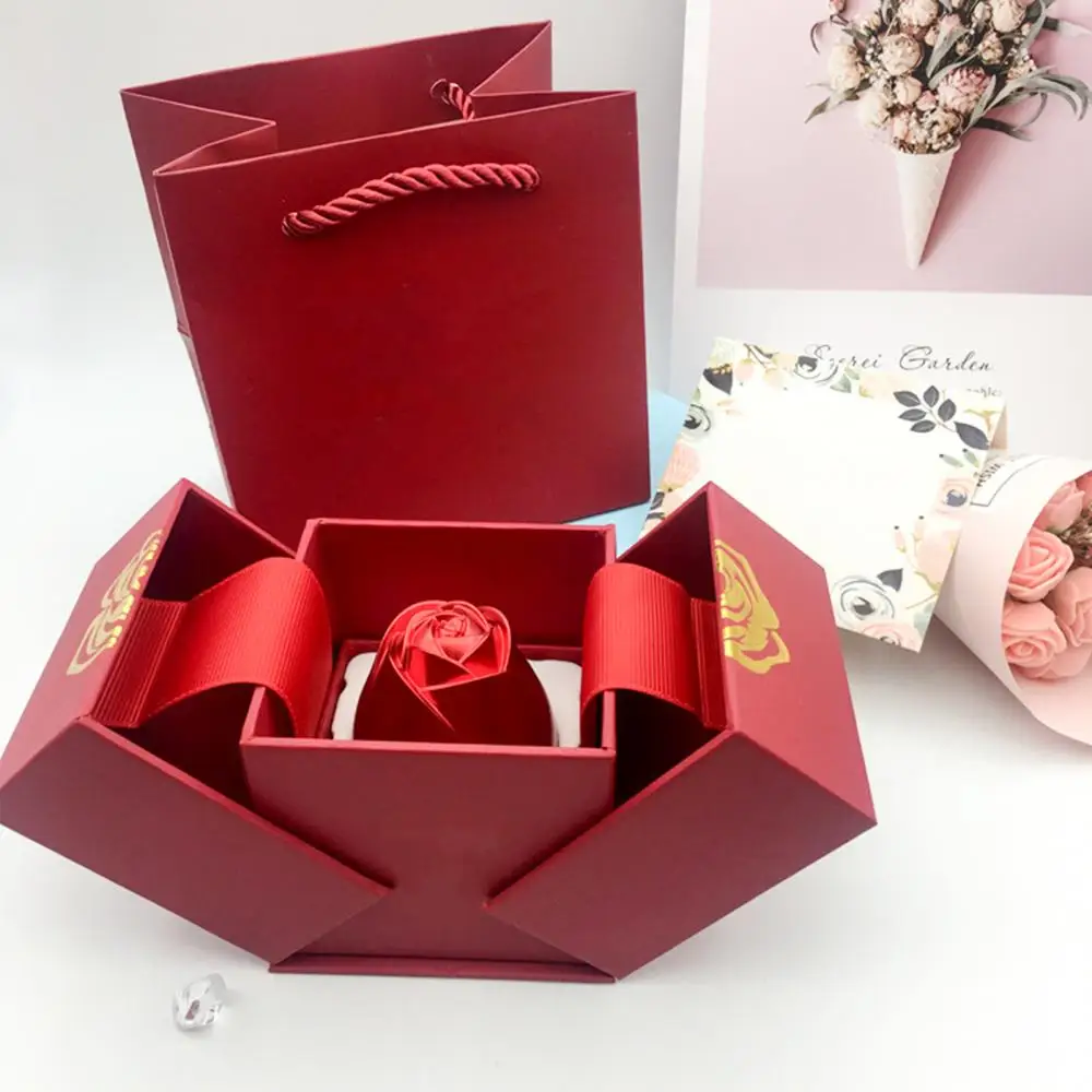 Neue in Rose Schmuck Box für Halskette Anhänger Valentinstag Geschenk  Organizer Kunststoff Kunststoff Papier Heben Verpackung Display Box -  AliExpress