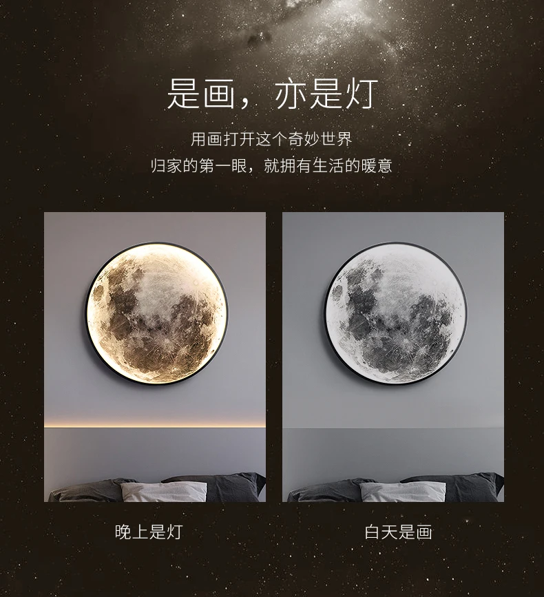 Modern LED Moon Wall Lamp Bedroom Minimalist Indoor Fancy Lighting Interior Wall Light for Home Living Room Decorative Luminaire bedside wall lamps