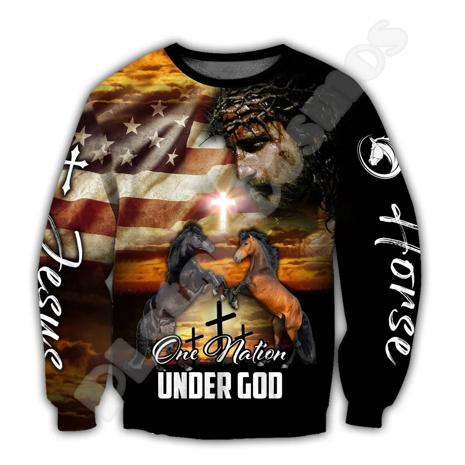 Custom Name Christian Child Of God Savior Jesus Lion Retro Tattoo 3DPrint Unisex Pullover Harajuku Casual Funny Jacket Hoodies 7