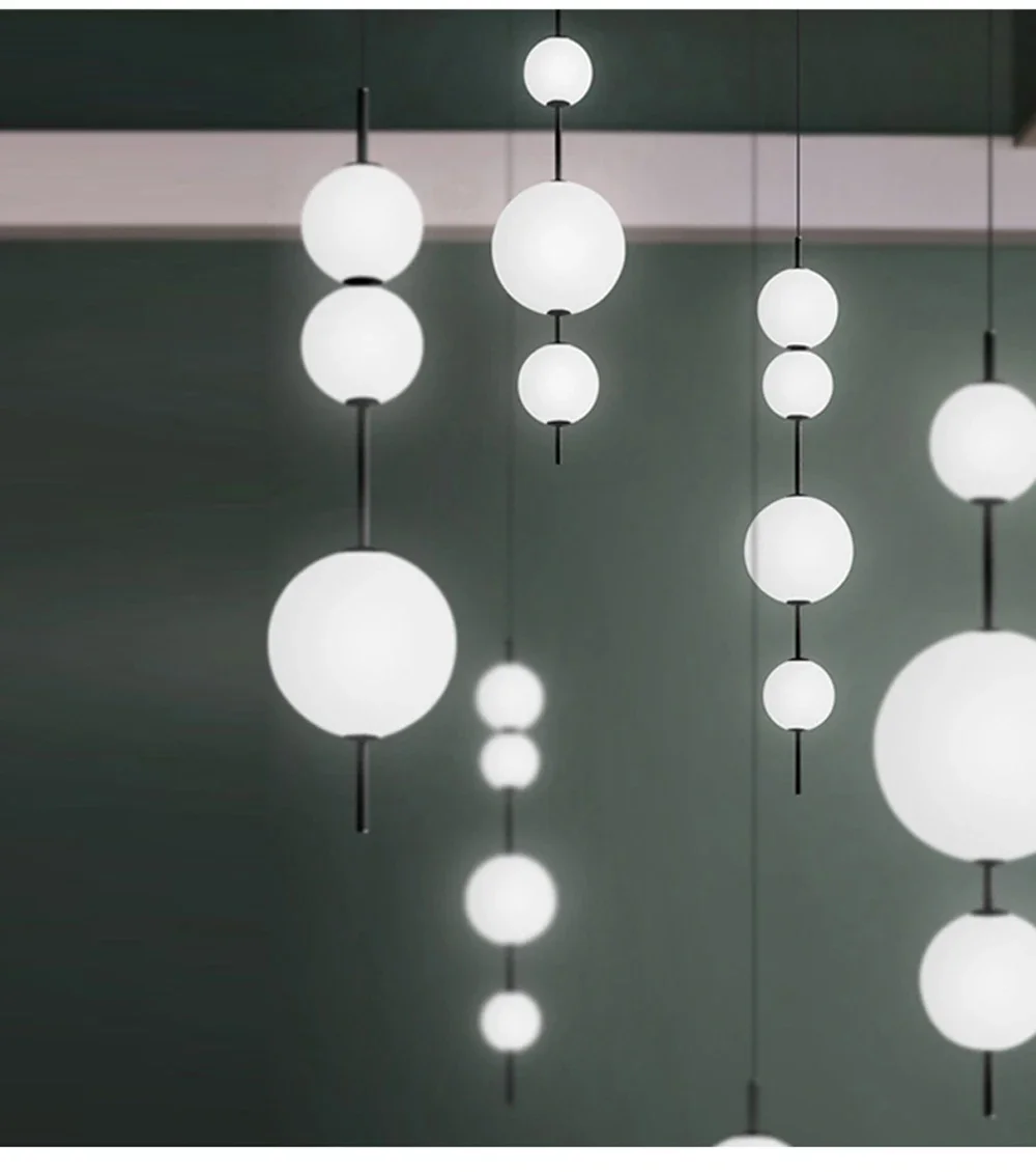 Description Picture 4 of itemModern Creativity Pendant Light for Restaurant Shop Kitchen Bedroom Glass Ball Chandelier Pendant Lamp Lighting Decoration