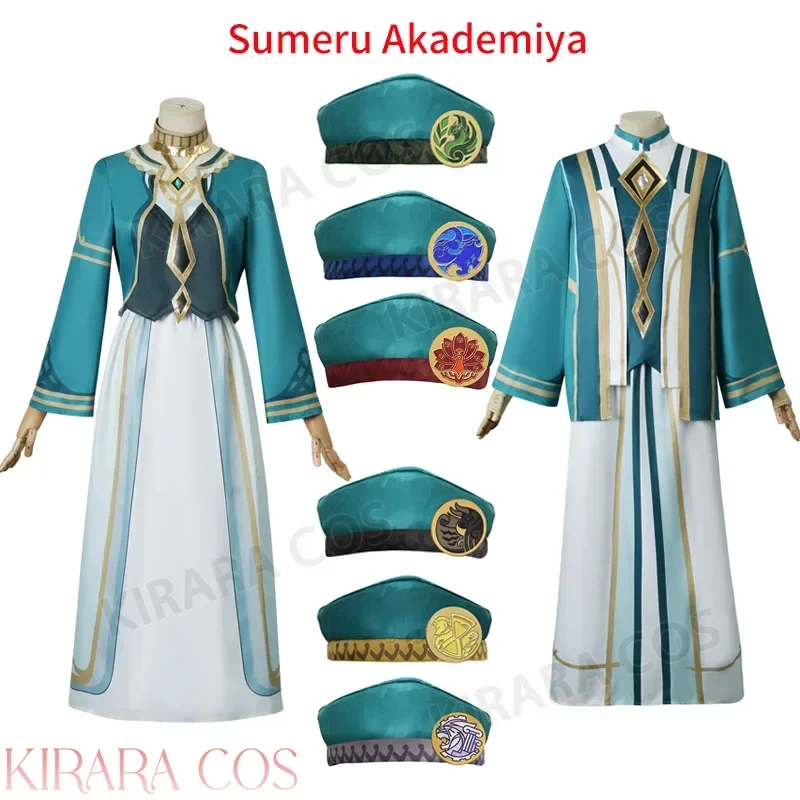 

Костюм для косплея Sumeru Akademiya, униформа ударопрочного шести даршанов для мужчин и женщин, с шапкой, амурта, равахист, хараватат, костюмы харевара