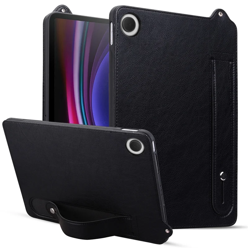 Premium PU Leather Stand Case with Hand Strap
