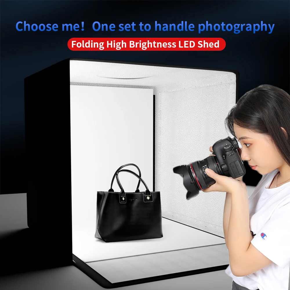 SH 45cm/65cm Lightbox Kits Photo Studio Mini Table Shooting Tent With 5 Colors PVC Background Foldable Dimmable Photography Box