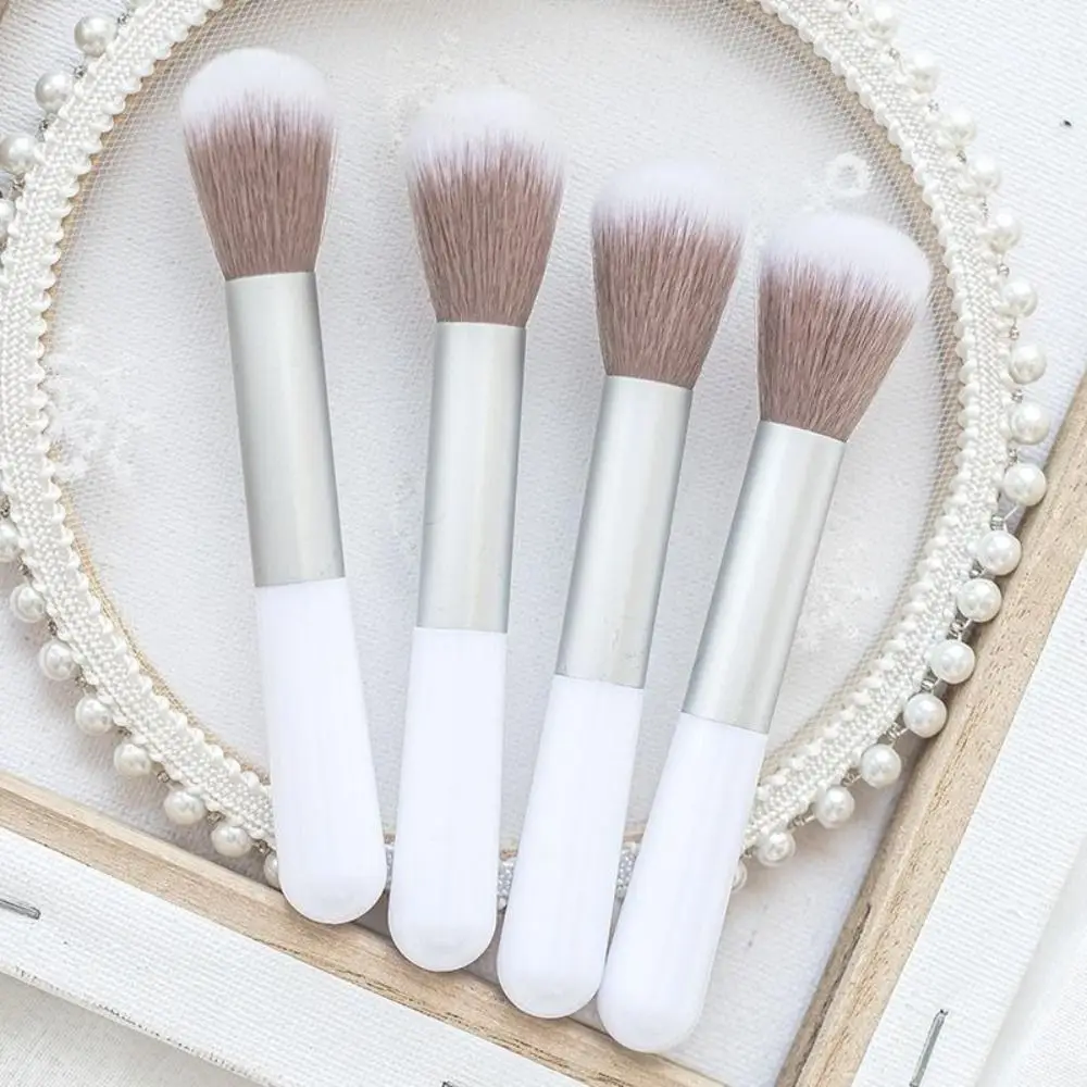 New Artificial Fibers Powder Blusher Brush White Stem Plastic Highlight Brush Powder Fashion Makeup Tools Cosmetic