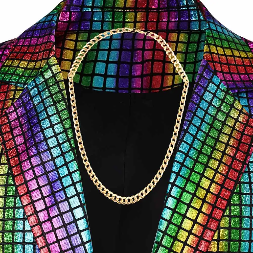 Men 70s Disco Cosplay Outfit Halloween Retro Party Stage Night Club Cloth Adult 60s 70s Male Hippie Fantasia Roleplay Costume
