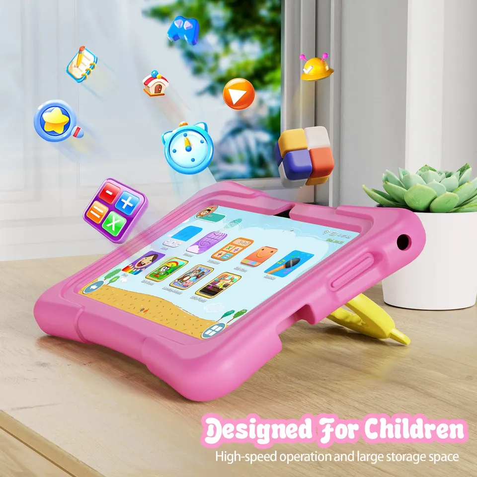 PRITOM Tablet für Kinder, 7 Zoll, Android 11, 32 GB, WLAN, Bluetooth, Dual-Kamera, vorinstallierte Lernsoftware, Schutzhülle_voghion.com