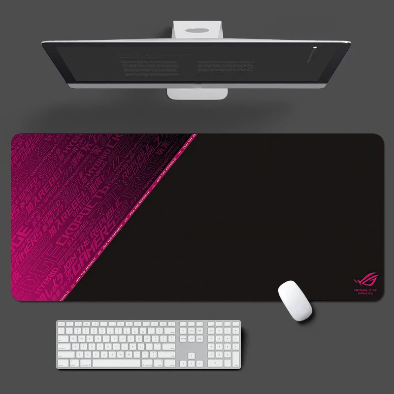 Black Rubber Large Gaming Mouse Pad with Lock Edge for Computer Keyboard