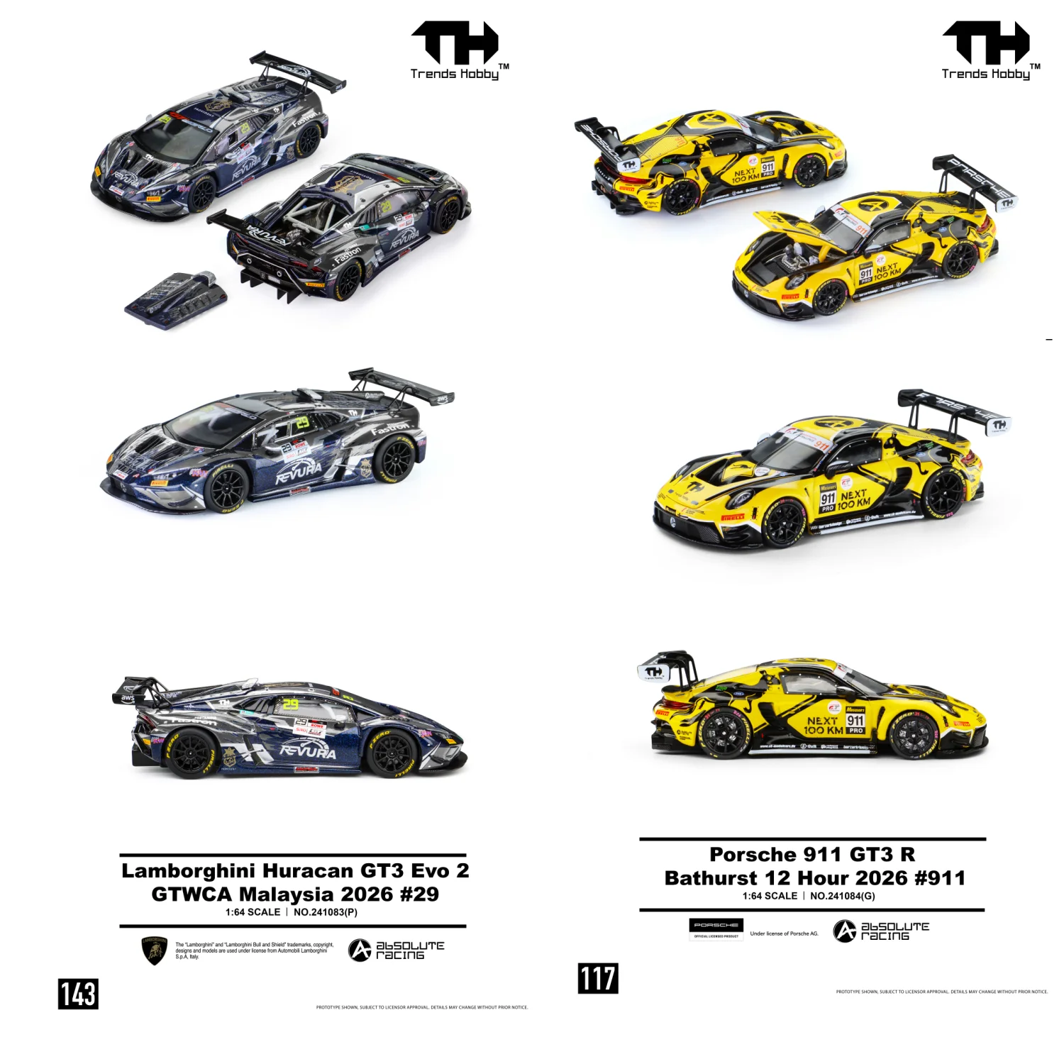 Miniature TH 1:64 Lamborghini Huracan GT3 EVO2 - Voiture RC Alliage