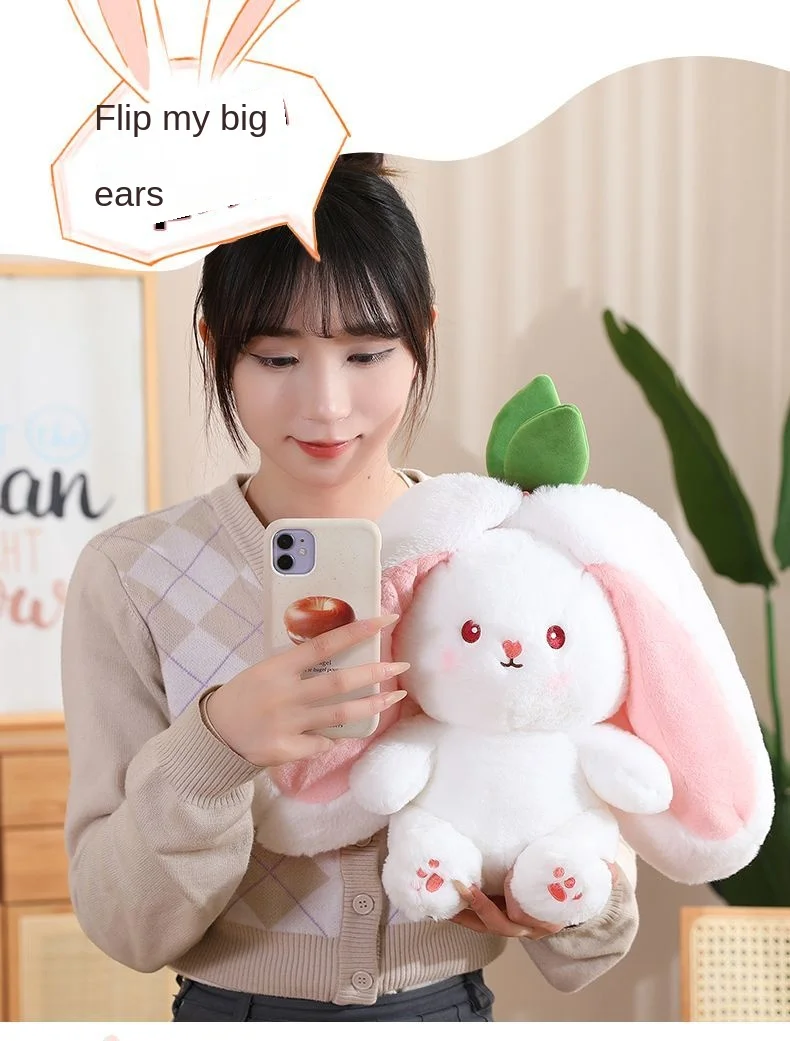 Funny Changeable Bunny Cute Pillow Plush Toys Stuffed Animal Rabbit Hiding In Carrot Strawberry Rabbit Doll Chair Cushion Gift 18 Funny Changeable Bunny Cute Pillow Plush Toys Stuffed Animal Rabbit Hiding In Carrot Strawberry Rabbit Doll Chair Cushion Gift