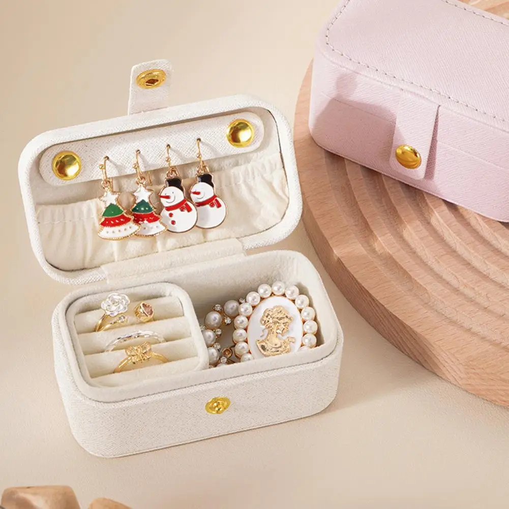 Jewelry Box Portable Jewelry Organizer Box for Travel Compact Storage Case for Rings Earrings Necklaces Lipstick Ring Storage 2023 new double layer jewelry box convenient earrings and earrings jewelry storage bag lipstick ring storage box