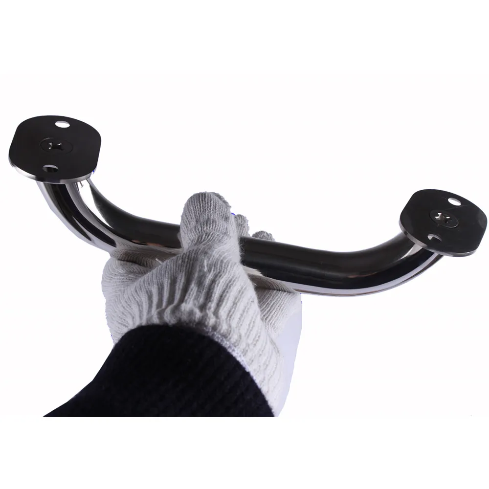 GOFORJUMP Maniglia per portello della barca, corrimano da 16,5 cm, base ovale, in acciaio inox marino