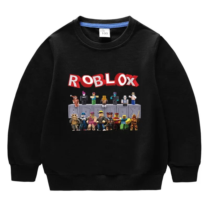 

Roblox Printed Boy's Sweater Children's Long-sleeved Girl Treasure Virtual World Game Cotton Children's Bottoming Shirt Casual