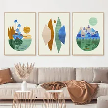 

Modern Abstract Landscape Plant Art Canvas Painting Leaves Poster Wall Art Prints for Living Room Decoration Home Decor Picture