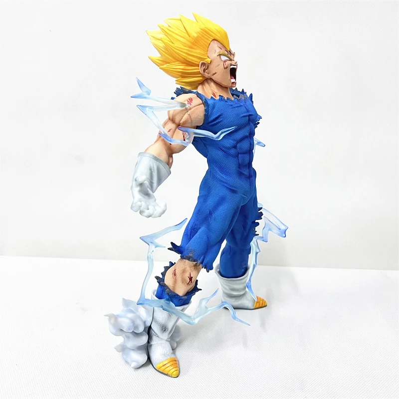 Figurine Dragon Ball Super Majin Vegeta 27cm, 4 Têtes Avec Lumière