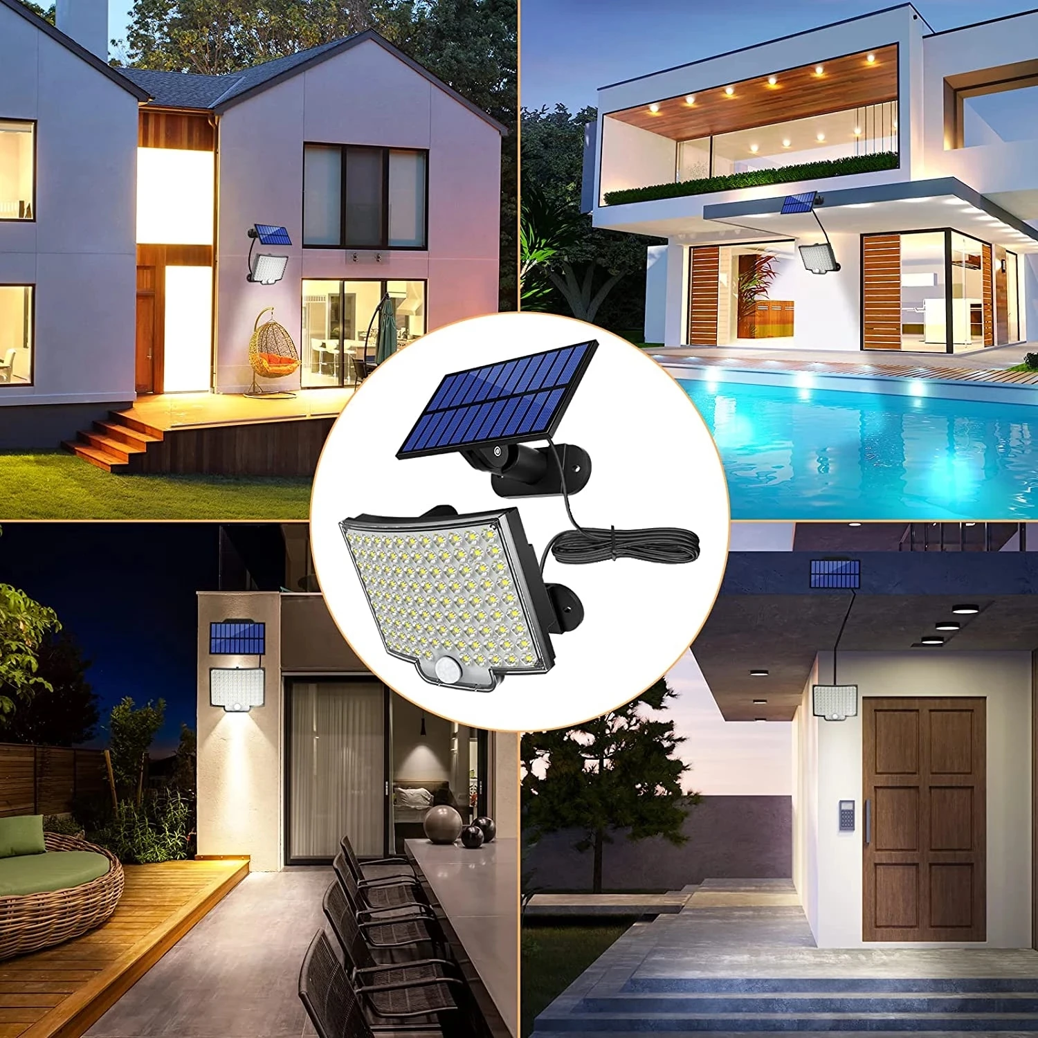 超高輝度LEDソーラーウォールライト,228/210/106モーションセンサー付き,IP65防水,屋外照明,庭や通りに最適 AliExpress