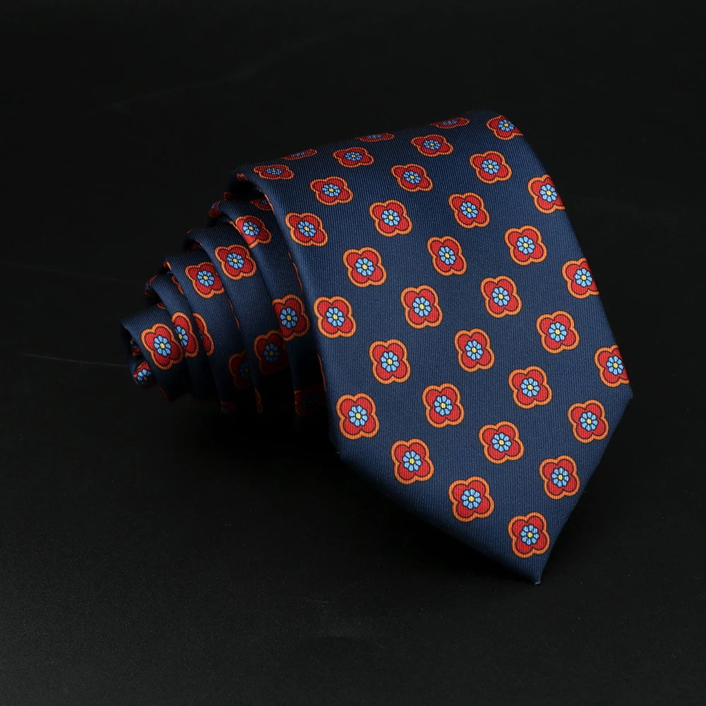 New Fashion Men's Soft Slik Tie 7.5cm Blue Necktie Green Orange Gravatas For Men Paisley Floral Fit Wedding Workplace Suit Shirt