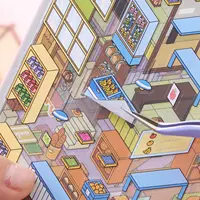 Mr Paper 49 шт., серия Sunny Town, миниатюрная книга с наклейками для создания сцены для DIY, справочник для студентов, подарки на сезон «Снова в школу» — изображение 4