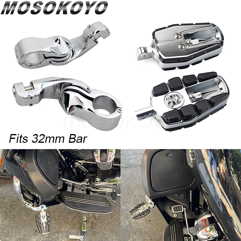 

Motorbike Universal 1.25" 32mm Highway Crash Bar Foot Pegs Footrest Pedal Foot Rests For Harley Sportster 1250 XL 1200 883 Honda