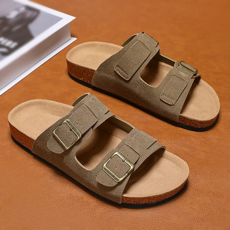 Men Beach Flip Flops Slippers Classic Roman Brown Mens Casual Sandals Comfortable Outdoor Walking Shoes