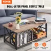 40" Farmhouse Coffee Table, Rectangle Coffee Table with Open Storage Compartment 1