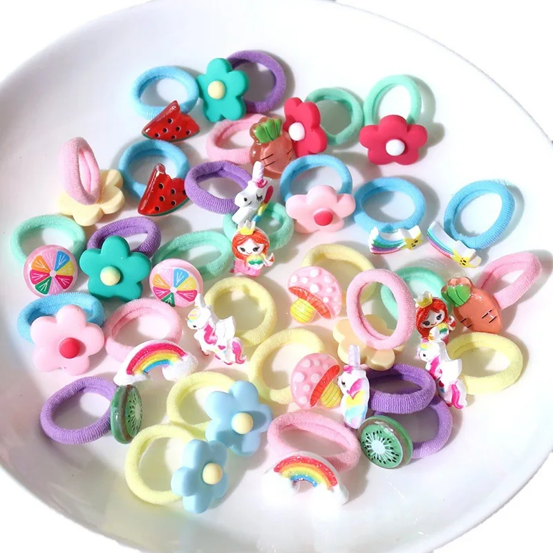 30-Piece Cartoon Baby Hair Bands - No Tug Style